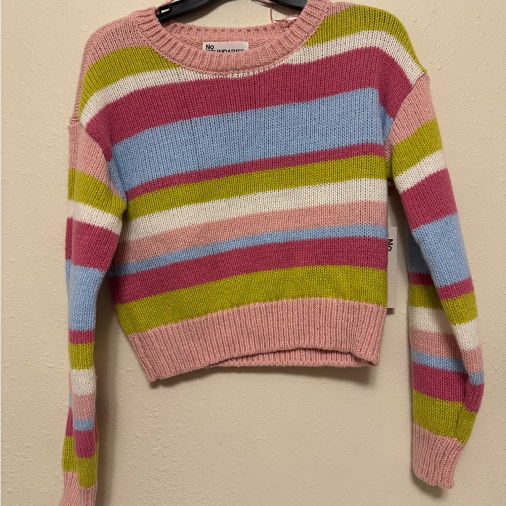 No Boundaries Colorful Striped Sweater